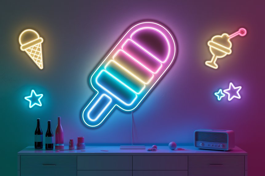 nostalgic neon popsicle art