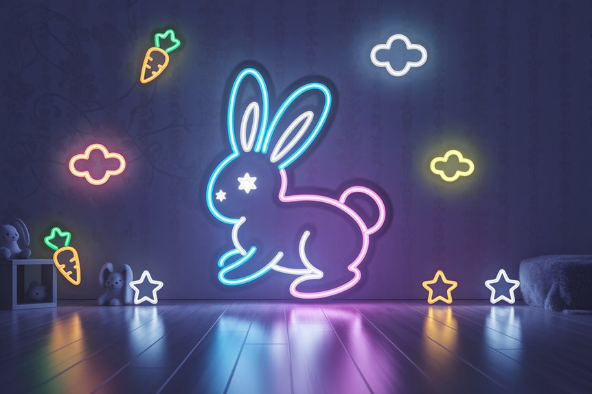 playful bunny neon decor playful bunny neon decor