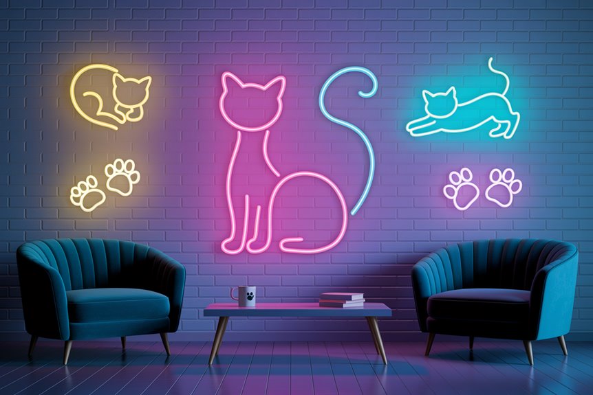playful cat neon decor playful cat neon decor