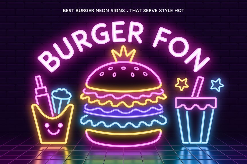 playful neon burger decor playful neon burger decor