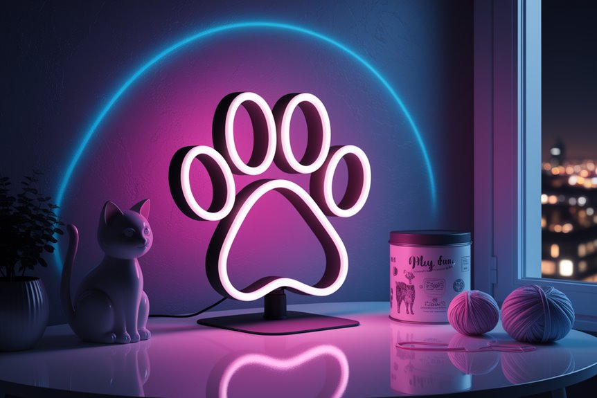 playful neon cat decor playful neon cat decor