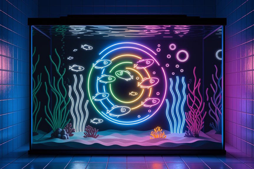 retro neon aquarium decor retro neon aquarium decor
