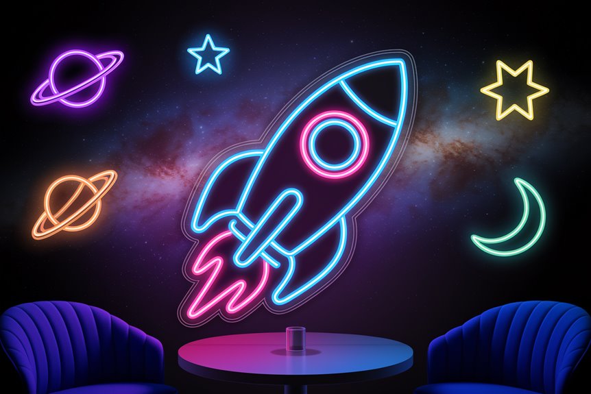 rocket ship neon decor rocket ship neon decor