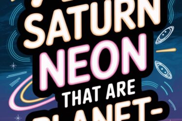 saturn themed neon sign collection