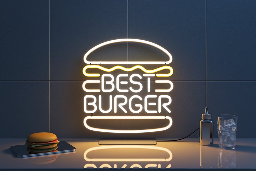 sleek minimalist burger neon sleek minimalist burger neon