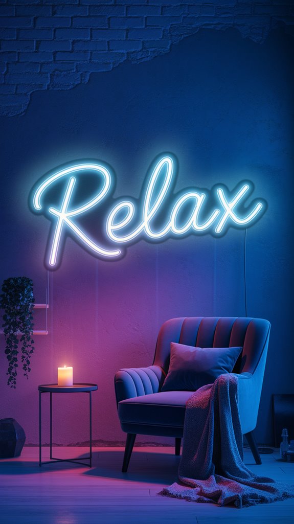 soothing neon relaxation sign