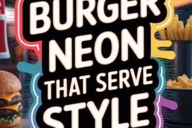 stylish neon burger signs
