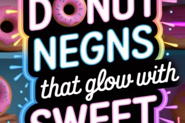 sweet glowing donut signs