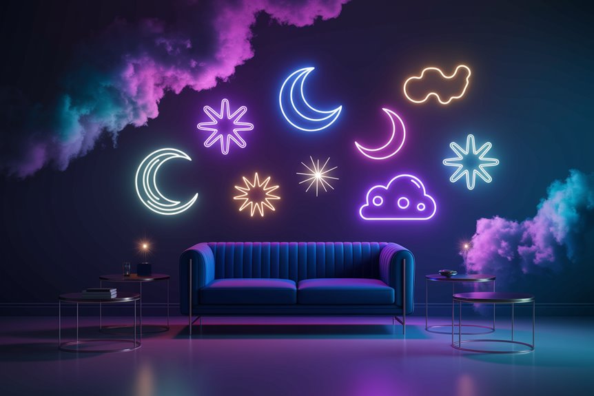 vibrant cosmic neon display vibrant cosmic neon display