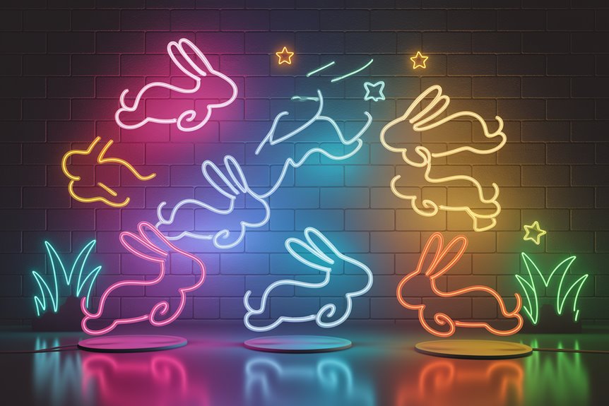 vibrant hopping bunny neon vibrant hopping bunny neon