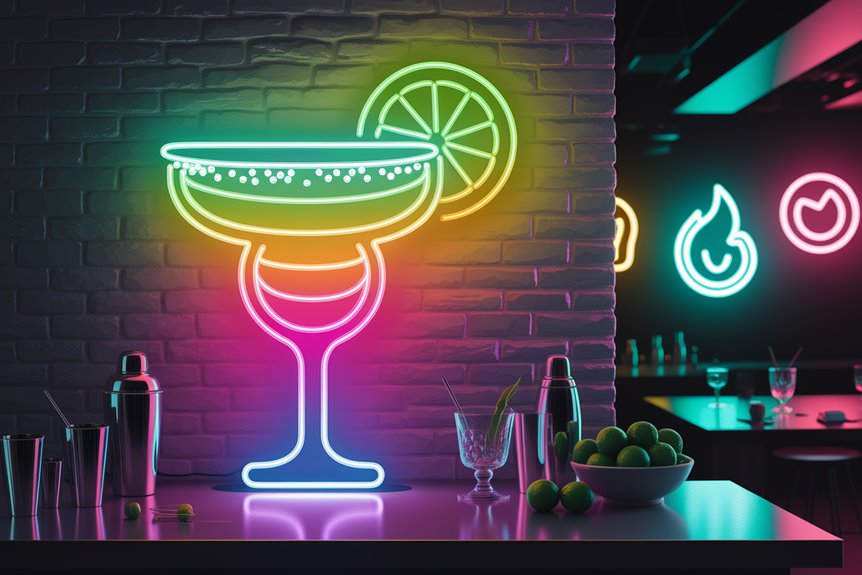 vibrant margarita glass sign vibrant margarita glass sign