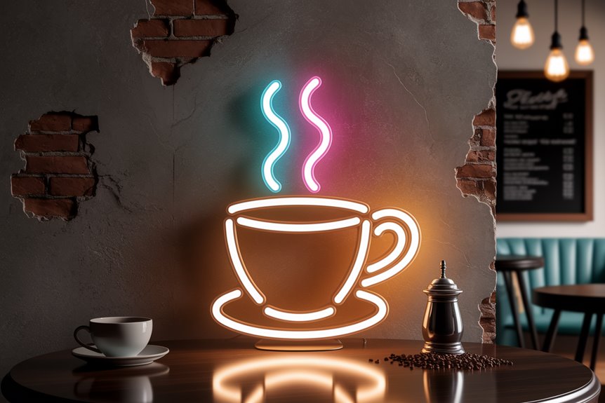 vibrant neon coffee decor vibrant neon coffee decor