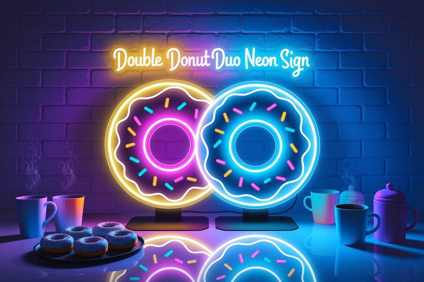 whimsical neon donut sign