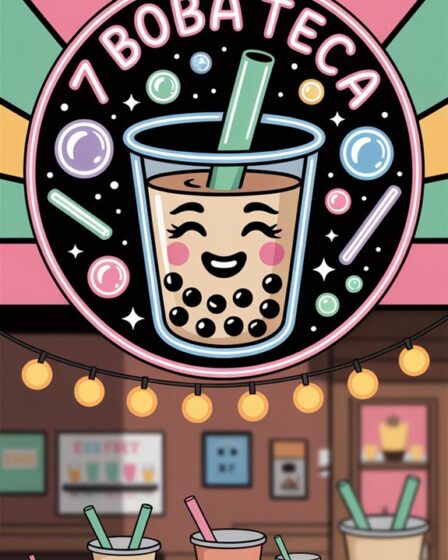 boba tea neon sign