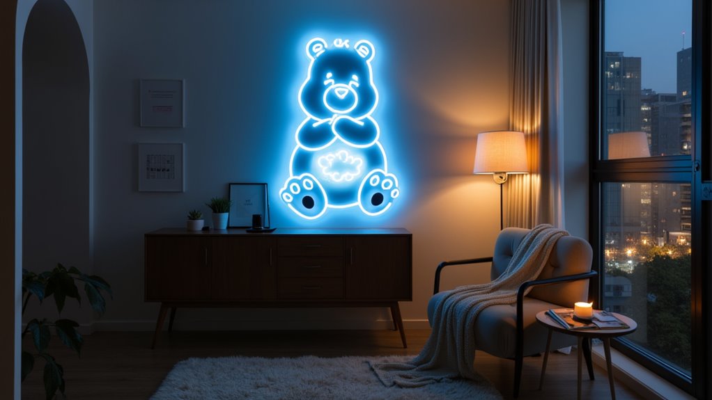 bold blue neon expression