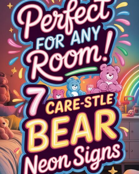 bright neon bear signs