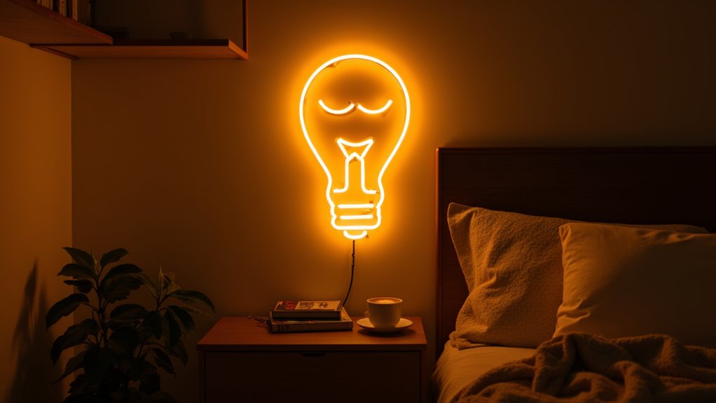 calming sleepy neon sign