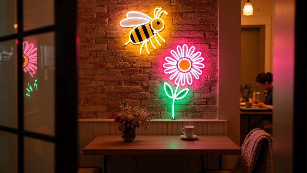 cheerful bee flower neon 7tfqk cheerful bee flower neon