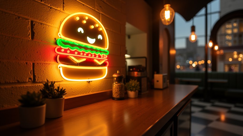 cheerful burger neon sign 2ots6 cheerful burger neon sign