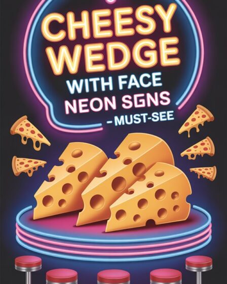 cheesy wedge neon sign