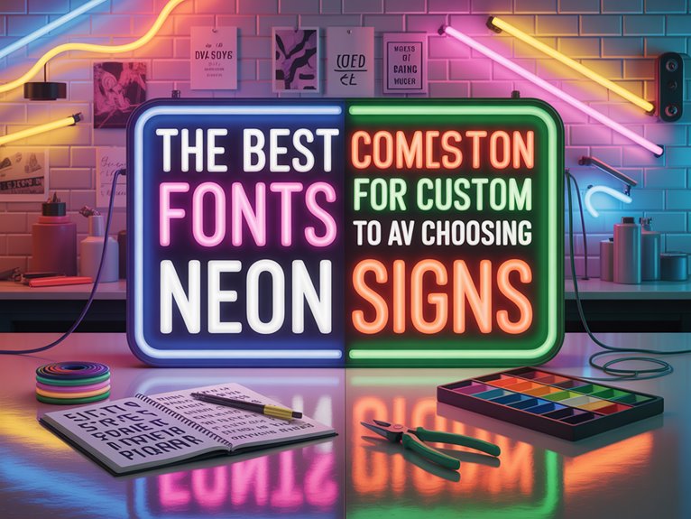 choose legible neon fonts