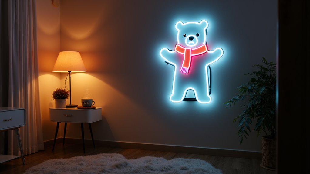 cozy polar bear neon