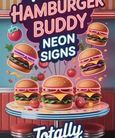 cute hamburger neon signs