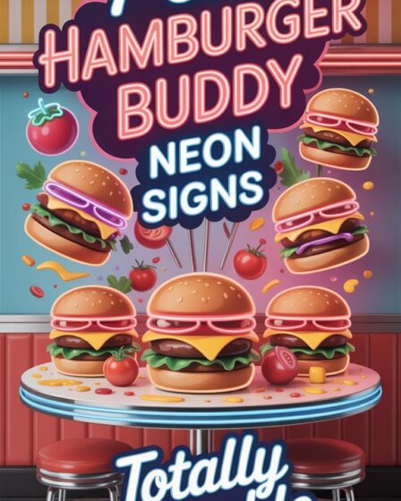 cute hamburger neon signs