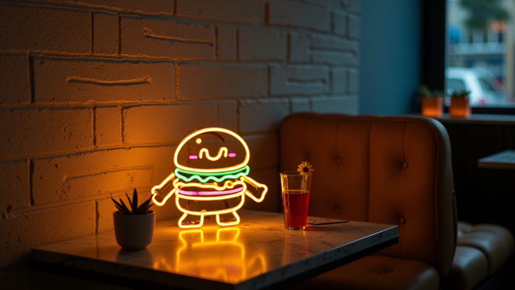 cute neon burger accent mpqy7 cute neon burger accent