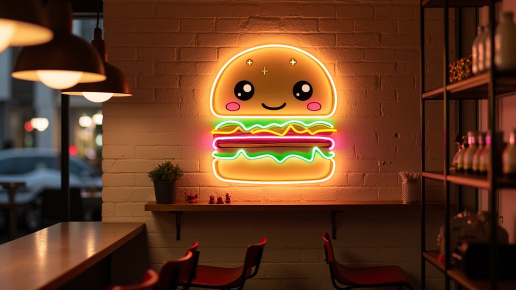 cute neon burger sign 1qvaq cute neon burger sign