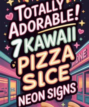 cute neon pizza signs