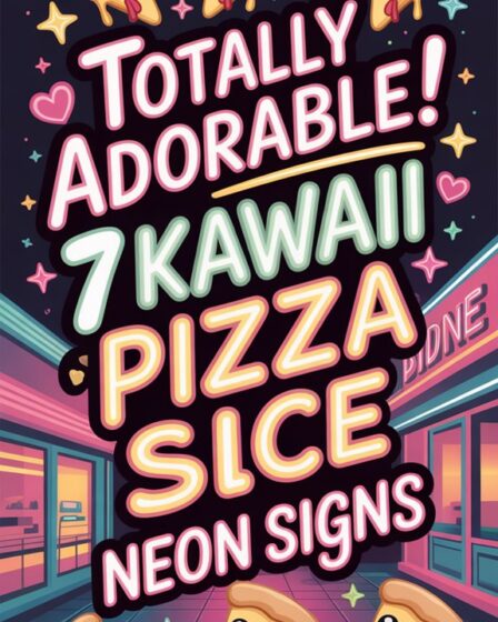 cute neon pizza signs