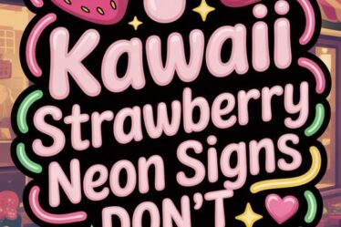 cute strawberry neon signs