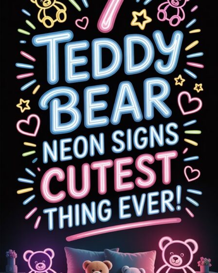 cute teddy bear neon signs