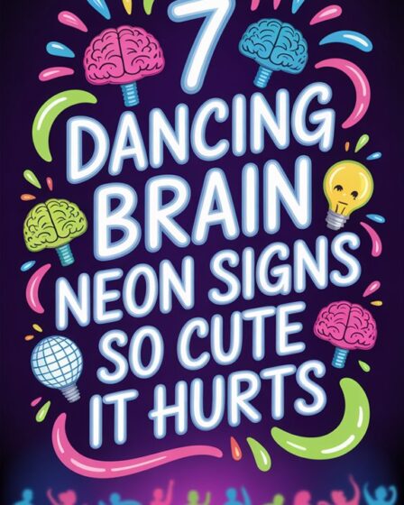 dancing neon brain signs