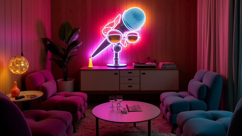 disco neon microphone glasses