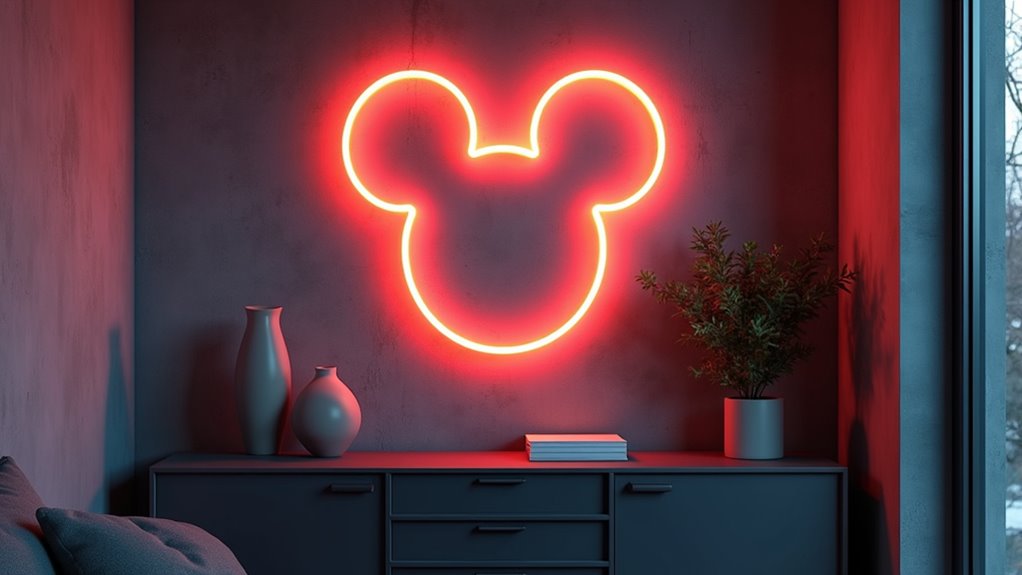 elegant mickey silhouette lighting