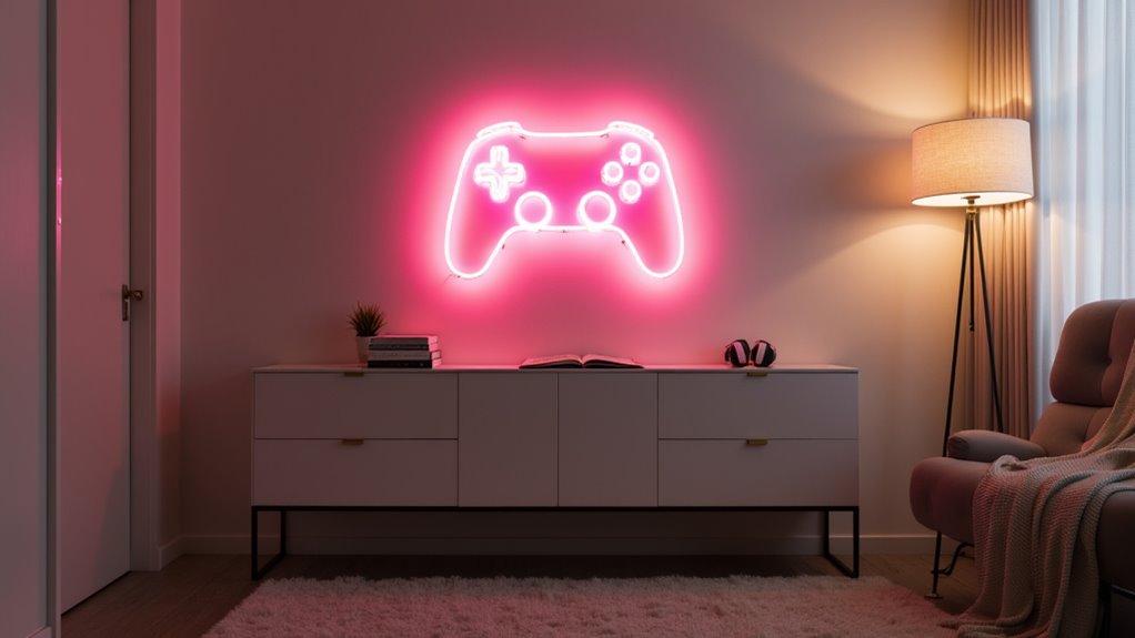 elegant minimalist gaming sign
