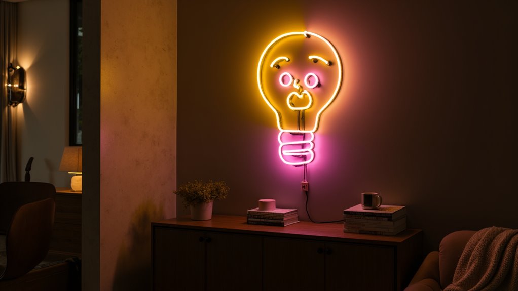 expressive neon wall decor
