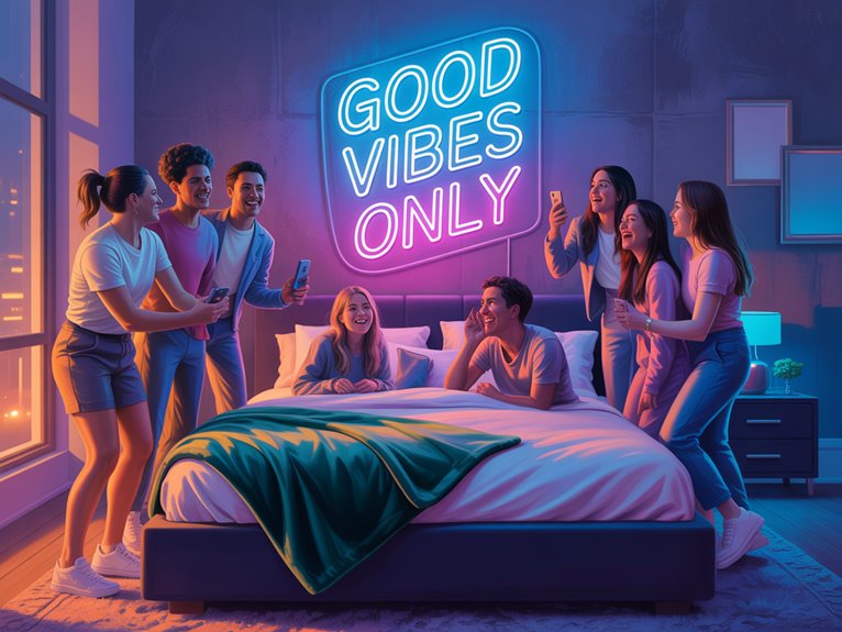 friends excited glowing reactions