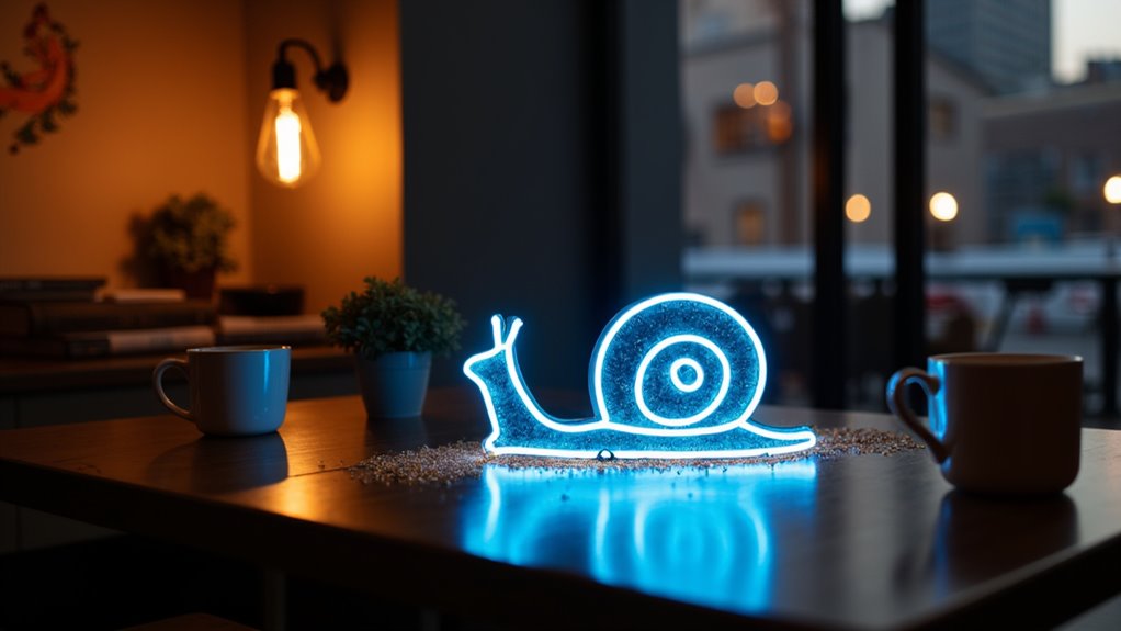 glittering blue snail sign zqn6u glittering blue snail sign
