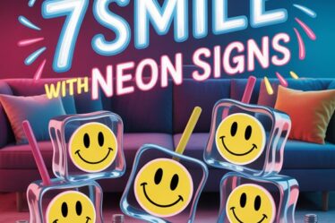 ice cube smile neon sign