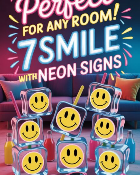 ice cube smile neon sign