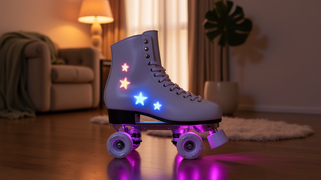 minimal white skate with glowing stars m3ooh minimal white skate with glowing stars