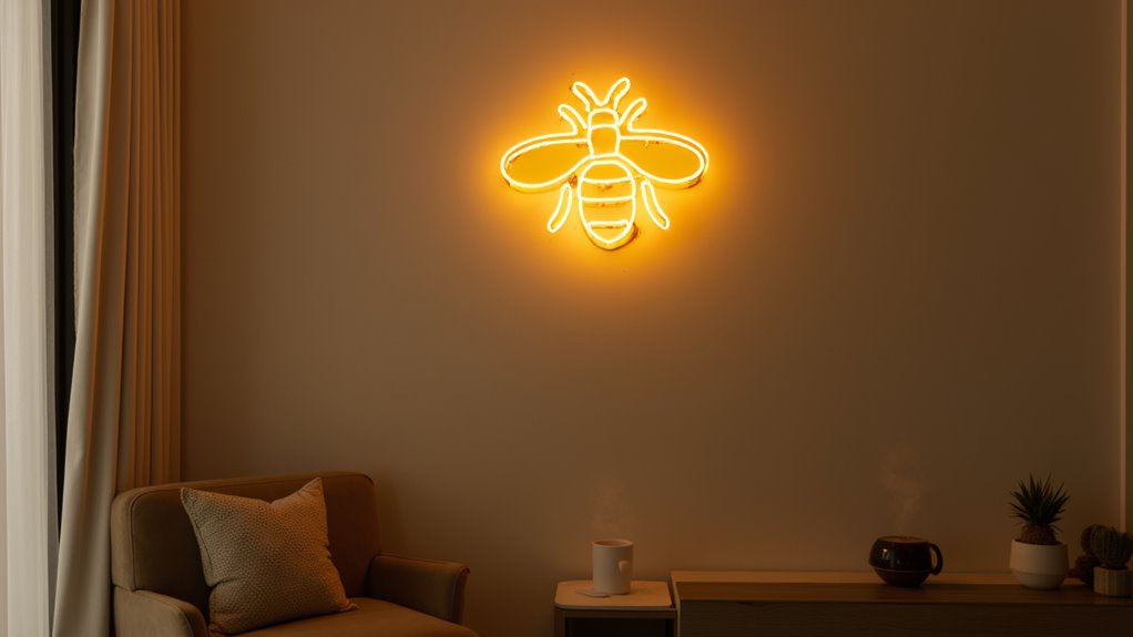 minimalist honeybee neon charm