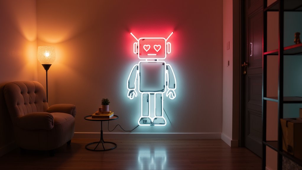 minimalist neon robot decor w0wz2 minimalist neon robot decor