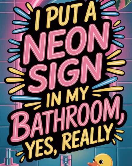 neon bathroom sign installation