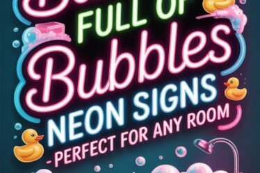 neon bubbles bathtub sign