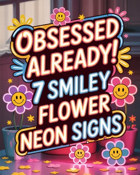 neon flower smile sign