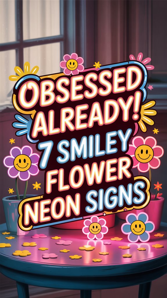 neon flower smile sign